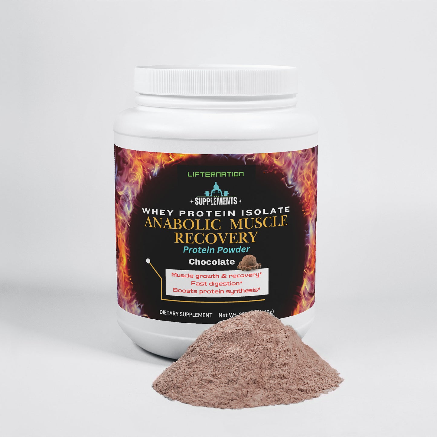 LifterNation Anabolic Muscle Recovery Whey Protein Isolate 2lbs (Chocolate)