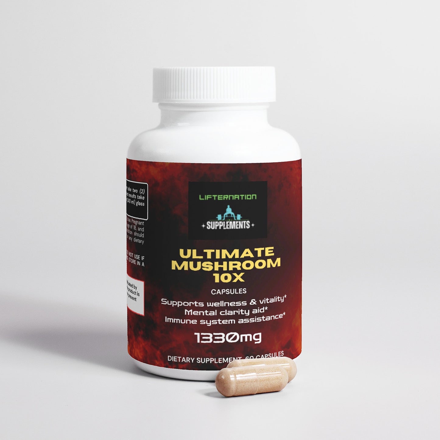LifterNation Ultimate Mushroom Complex 10X (60 Capsules)