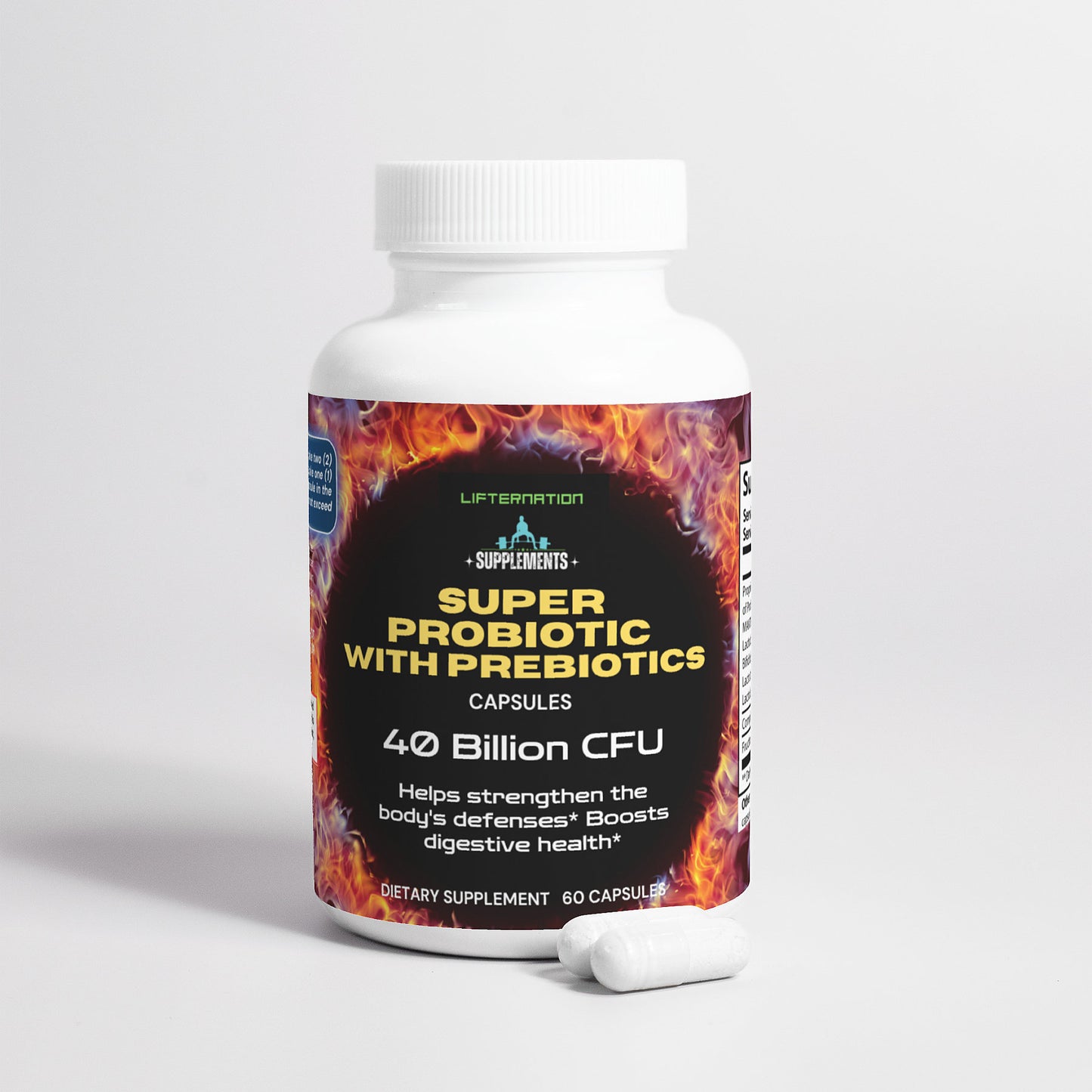 LifterNation Super Probiotic 40 Billion CFU with Prebiotics (60 Capsules)
