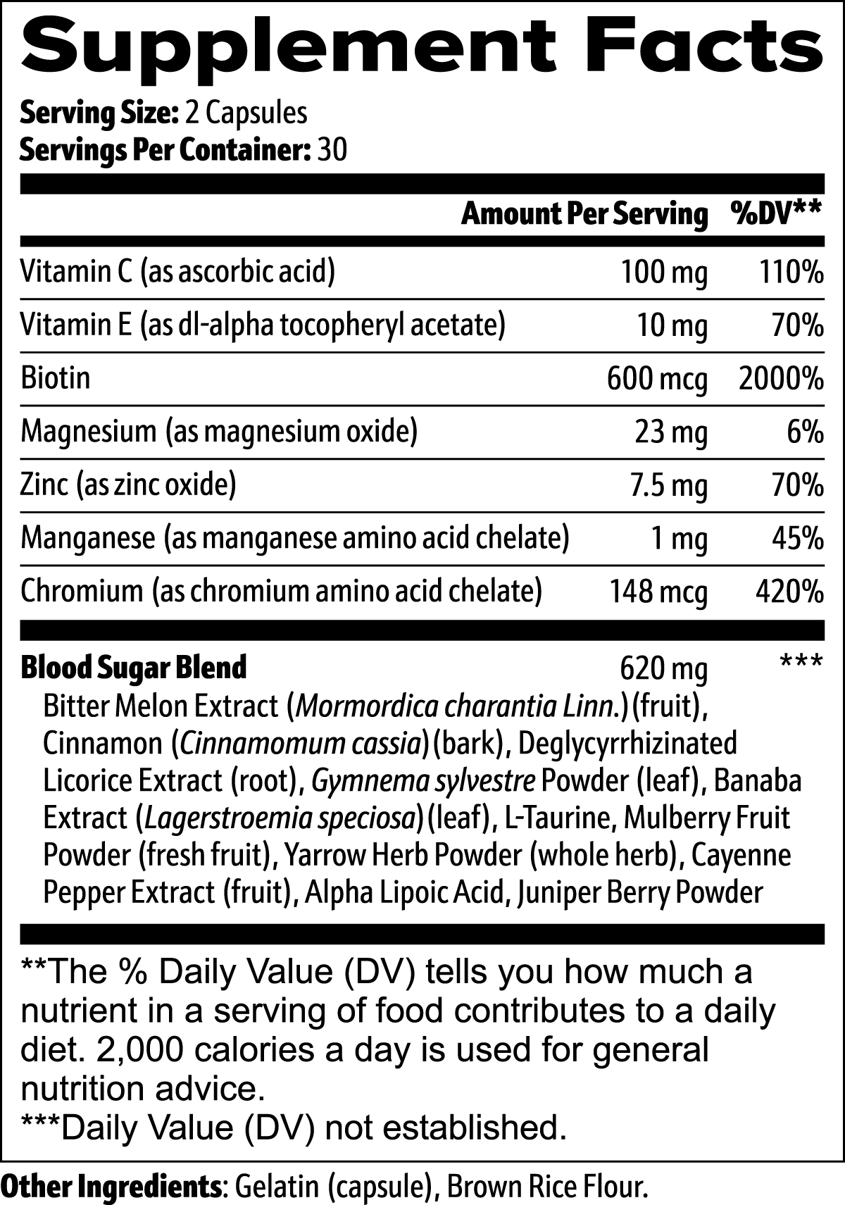 LifterNation Healthy Blood Sugar Balance (60 Capsules)