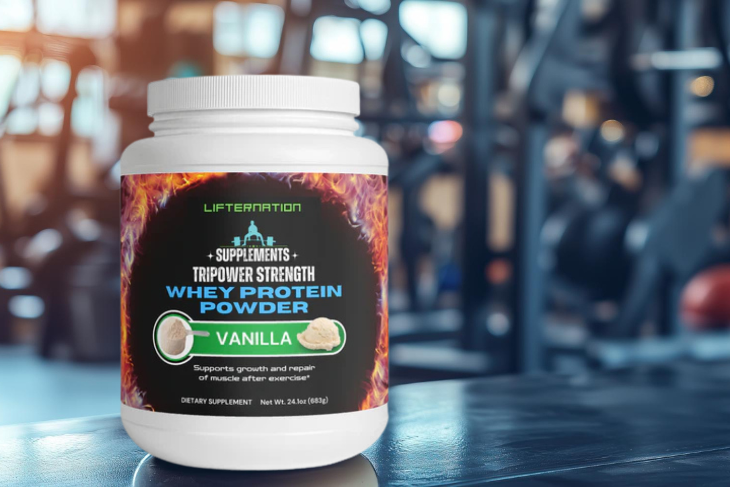LifterNation Tripower Strength Whey Protein Powder (Vanilla): Power Your Performance Naturally