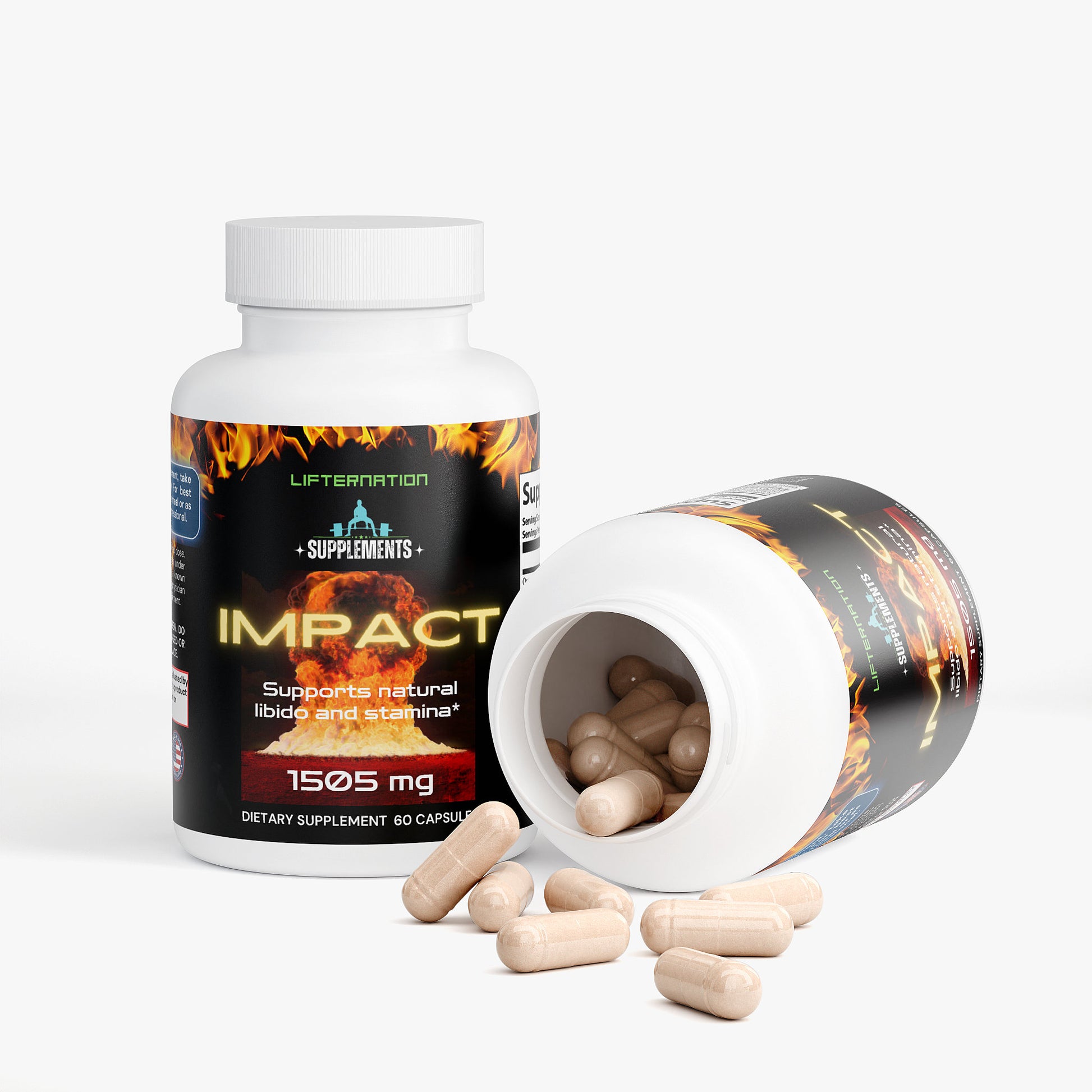 LifterNation Impact 1505mg (60 Capsules) Natural Extracts LifterNation Supplements