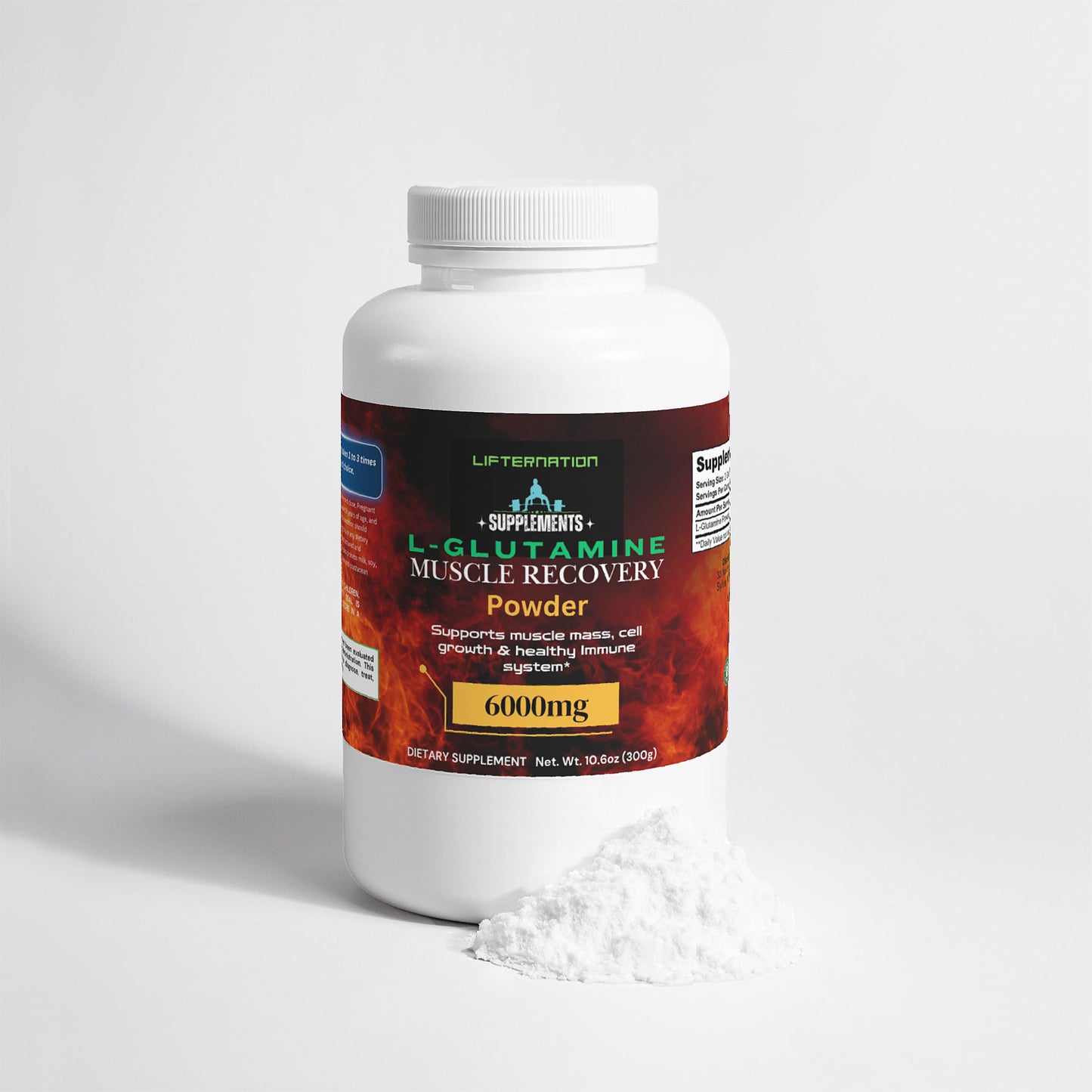 LifterNation L-Glutamine Muscle Recovery Powder (6000mg)