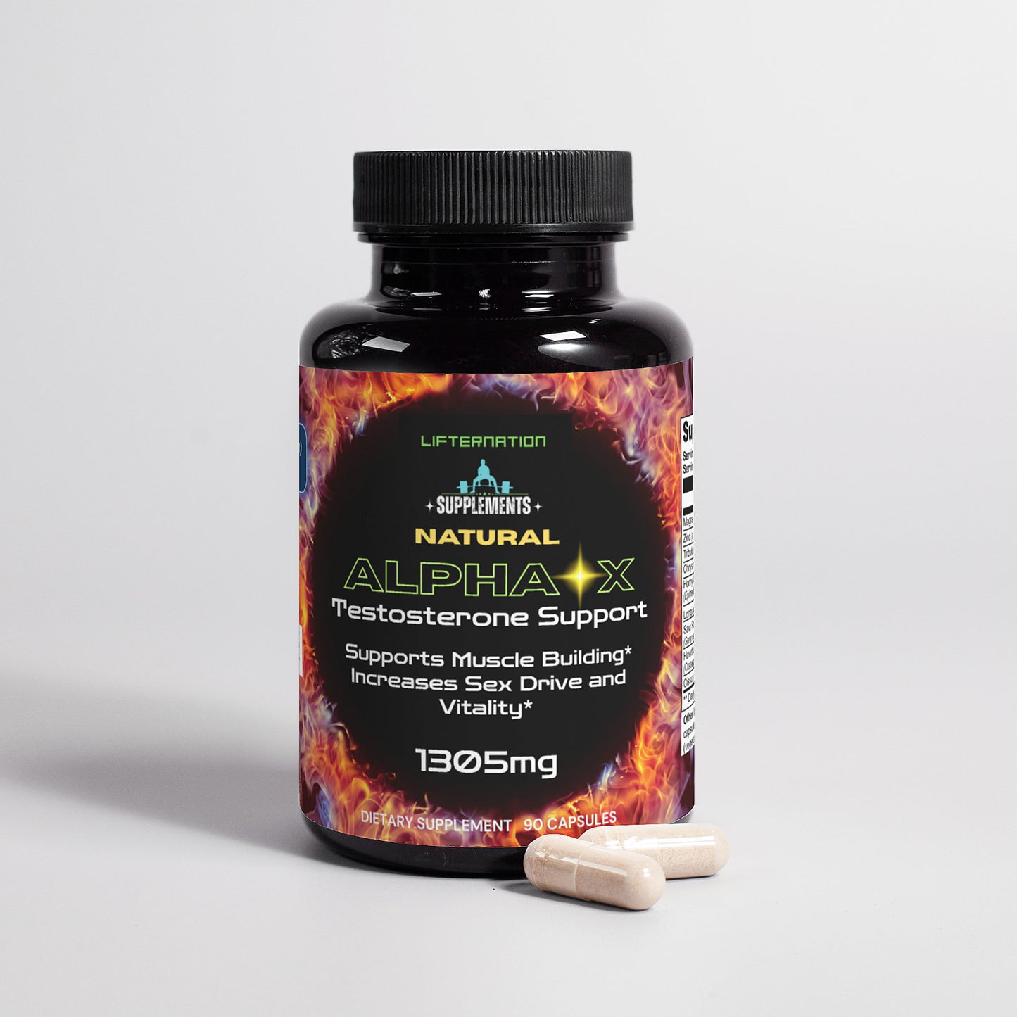 LifterNation Alpha X Natural Testosterone Support (90 Capsules)