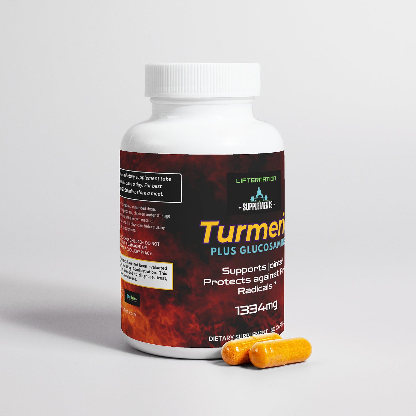 LifterNation Turmeric Plus Glucosamine (60 Capsules)