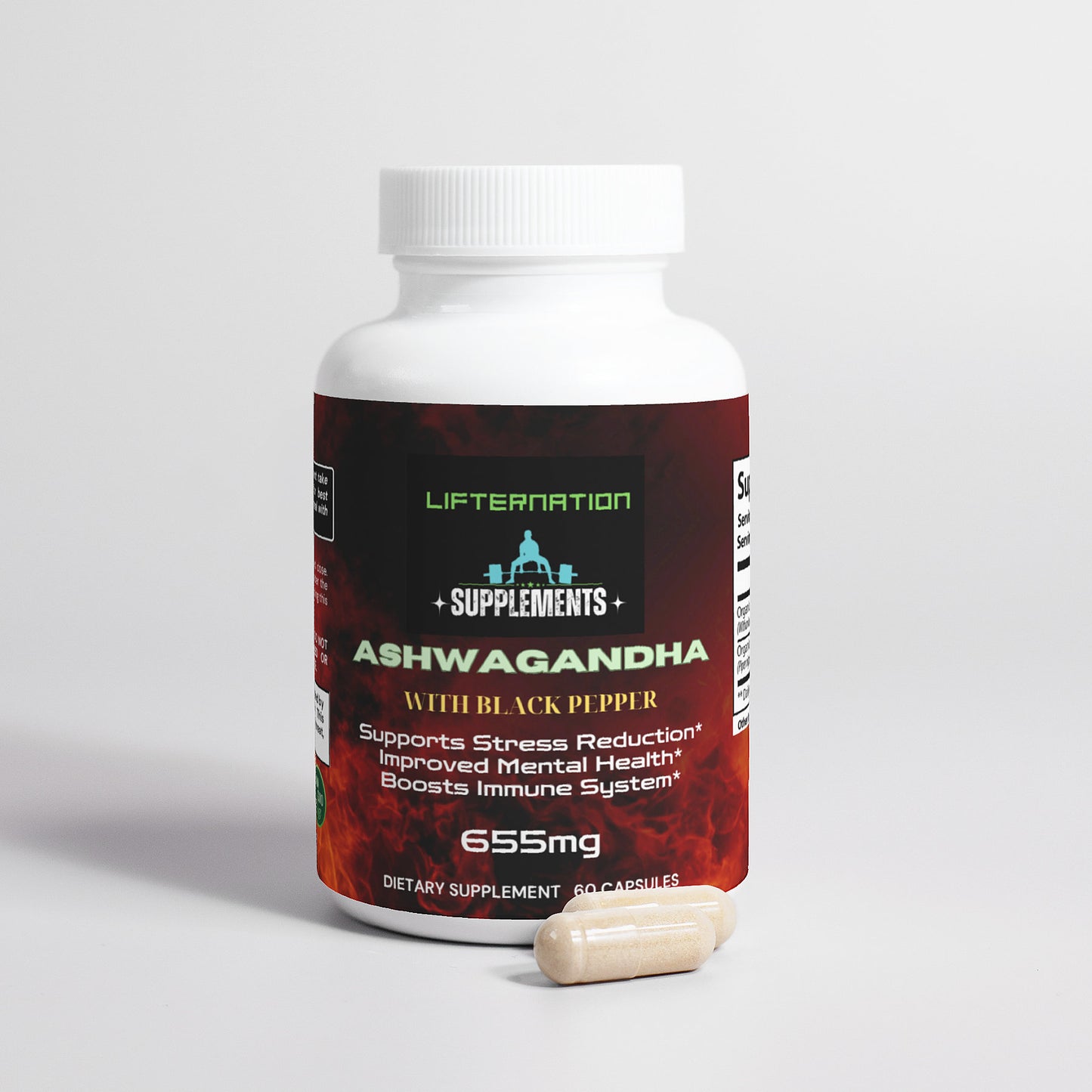 LifterNation Ashwagandha with Black Pepper (60 Capsules)