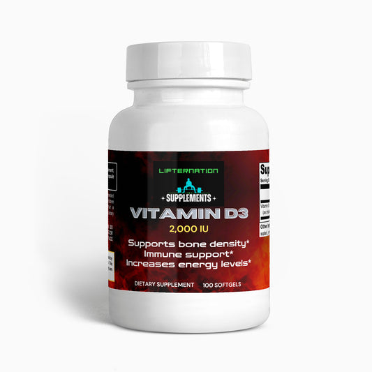 LifterNation Vitamin D3 2,000 IU (100 Softgels)