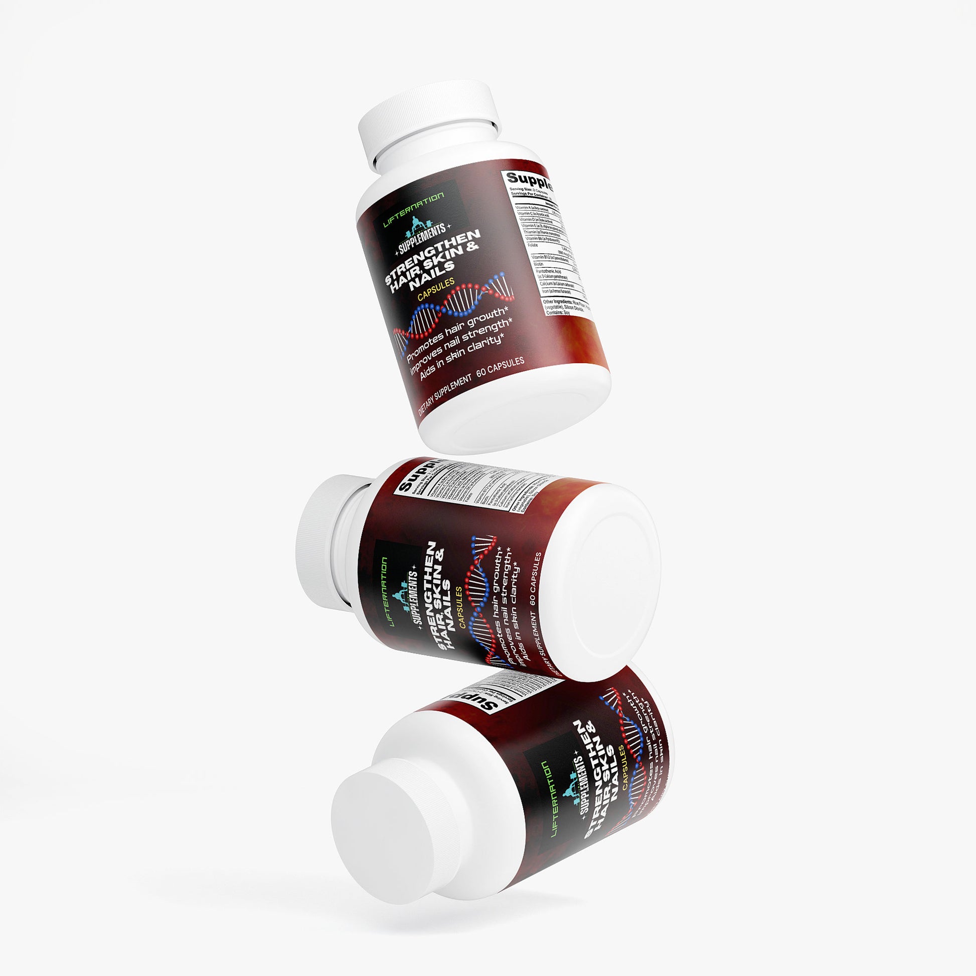 LifterNation Strengthen Hair, Skin and Nails (60 Capsules) Vitamins & Minerals LifterNation Supplements