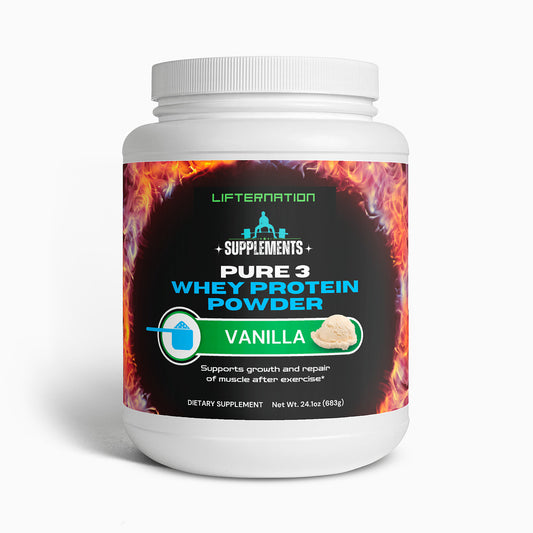 LifterNation Pure3 Whey Protein Powder 2lbs (Vanilla)