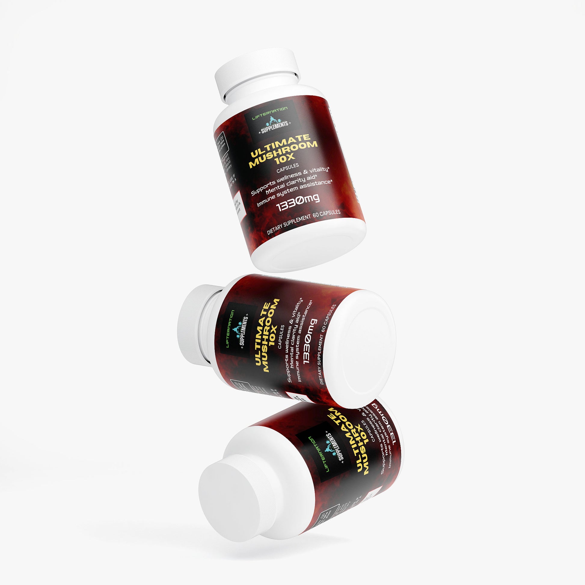 LifterNation Ultimate Mushroom Complex 10X (60 Capsules) Natural Extracts LifterNation Supplements