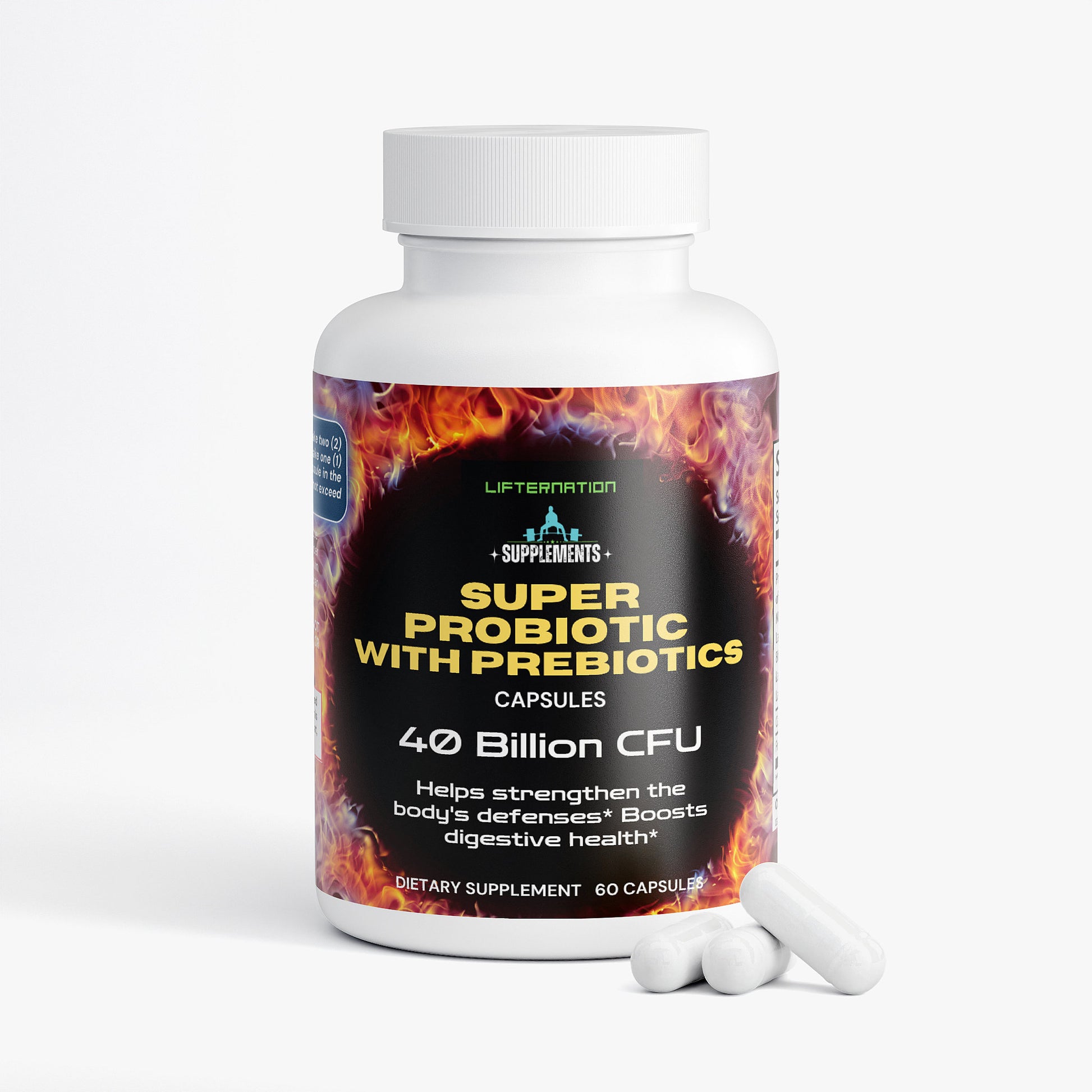 LifterNation Super Probiotic 40 Billion CFU with Prebiotics (60 Capsules) Specialty Supplements LifterNation Supplements