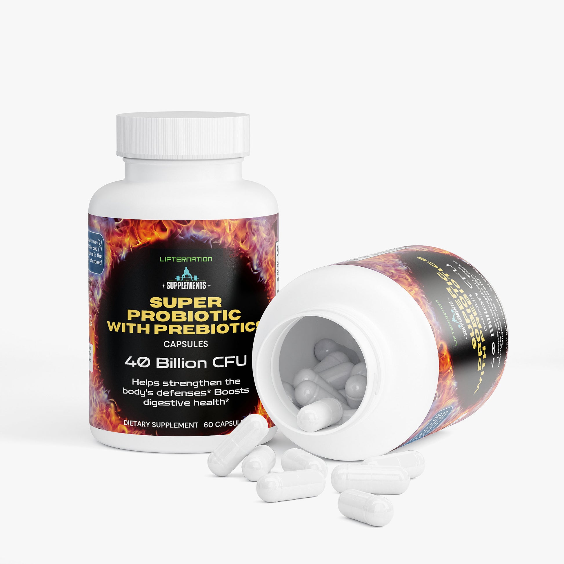 LifterNation Super Probiotic 40 Billion CFU with Prebiotics (60 Capsules) Specialty Supplements LifterNation Supplements