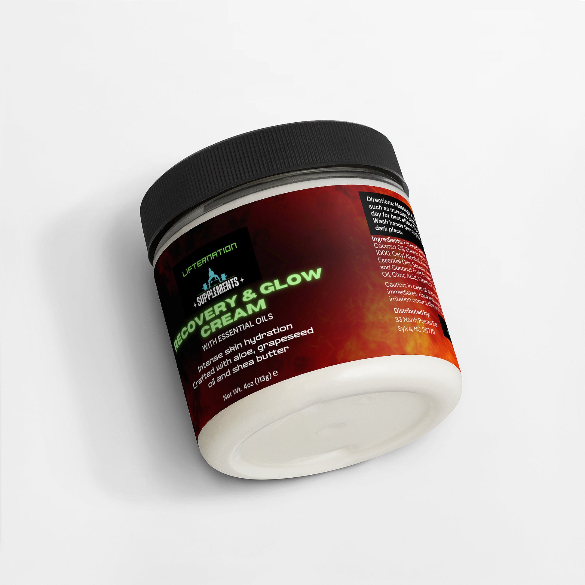 LifterNation Recovery & Glow Cream 4oz Personal Care and Beauty LifterNation Supplements