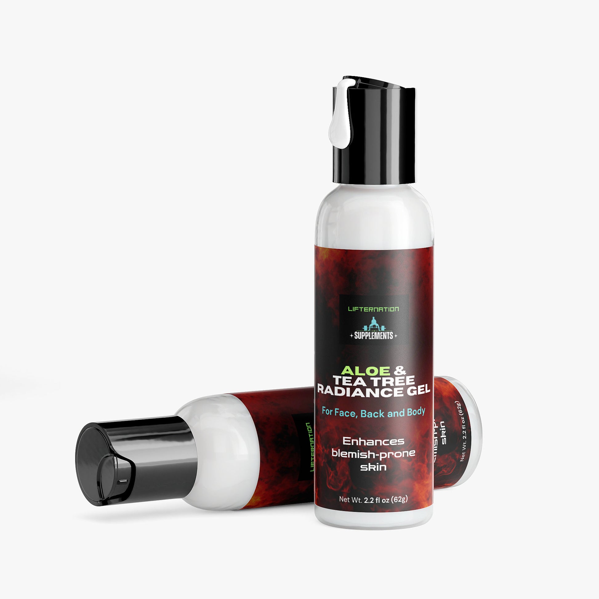 LifterNation Aloe & Tea Tree Radiance Gel 2.2Fl oz Personal Care and Beauty LifterNation Supplements