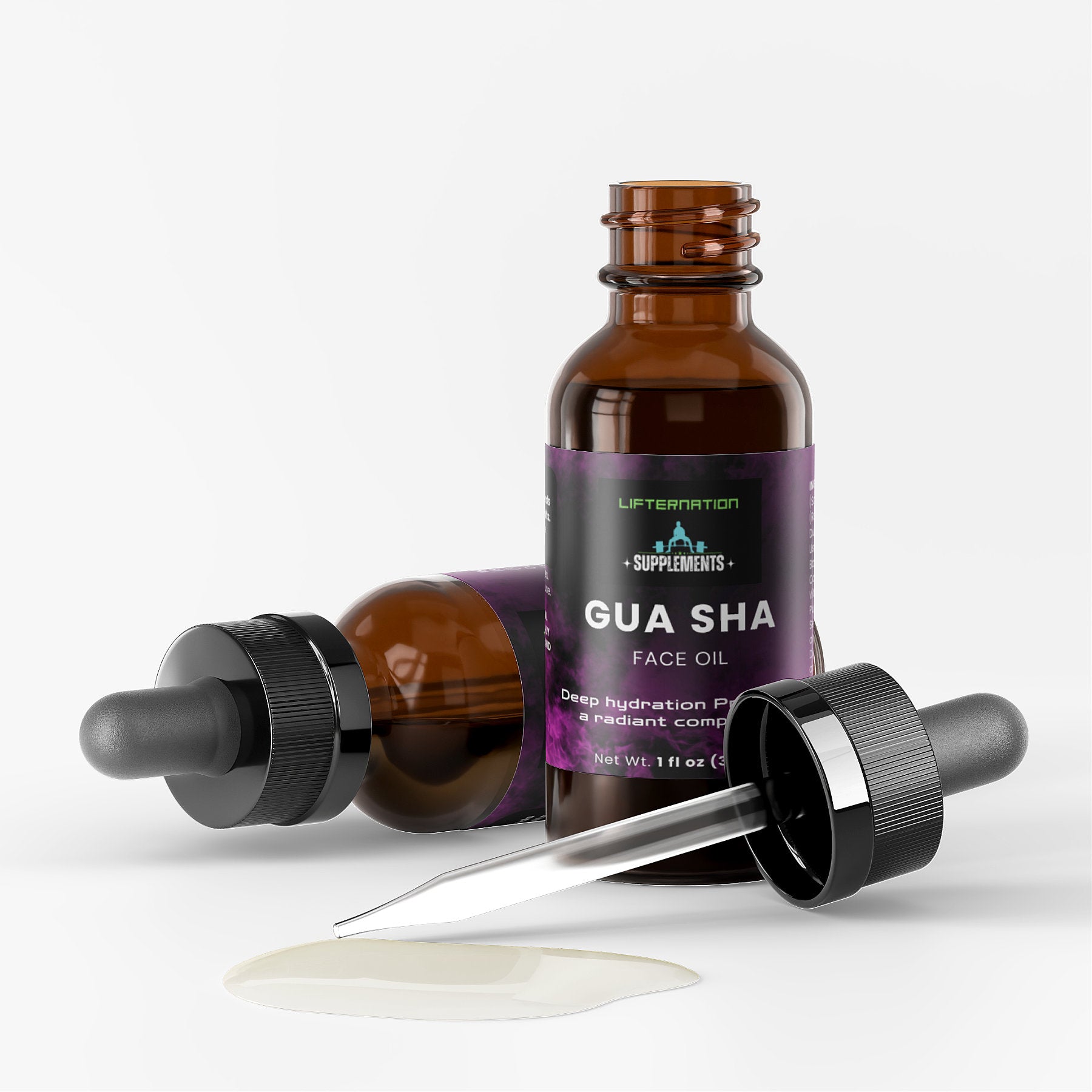 LifterNation Gua Sha Face Oil 1FL oz Personal Care and Beauty LifterNation Supplements