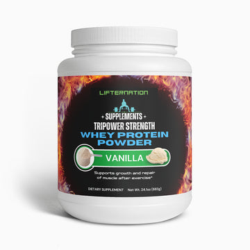 LifterNation Tripower Strength Whey Protein Powder 2lbs (Vanilla) Proteins & Blends LifterNation Supplements