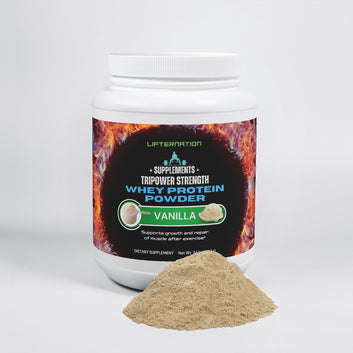 LifterNation Tripower Strength Whey Protein Powder 2lbs (Vanilla)
