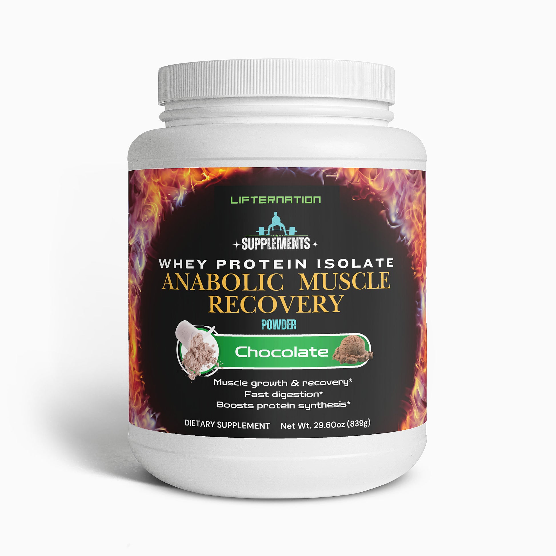 LifterNation Anabolic Muscle Recovery Whey Protein Isolate 2lbs (Chocolate) Proteins & Blends LifterNation Supplements