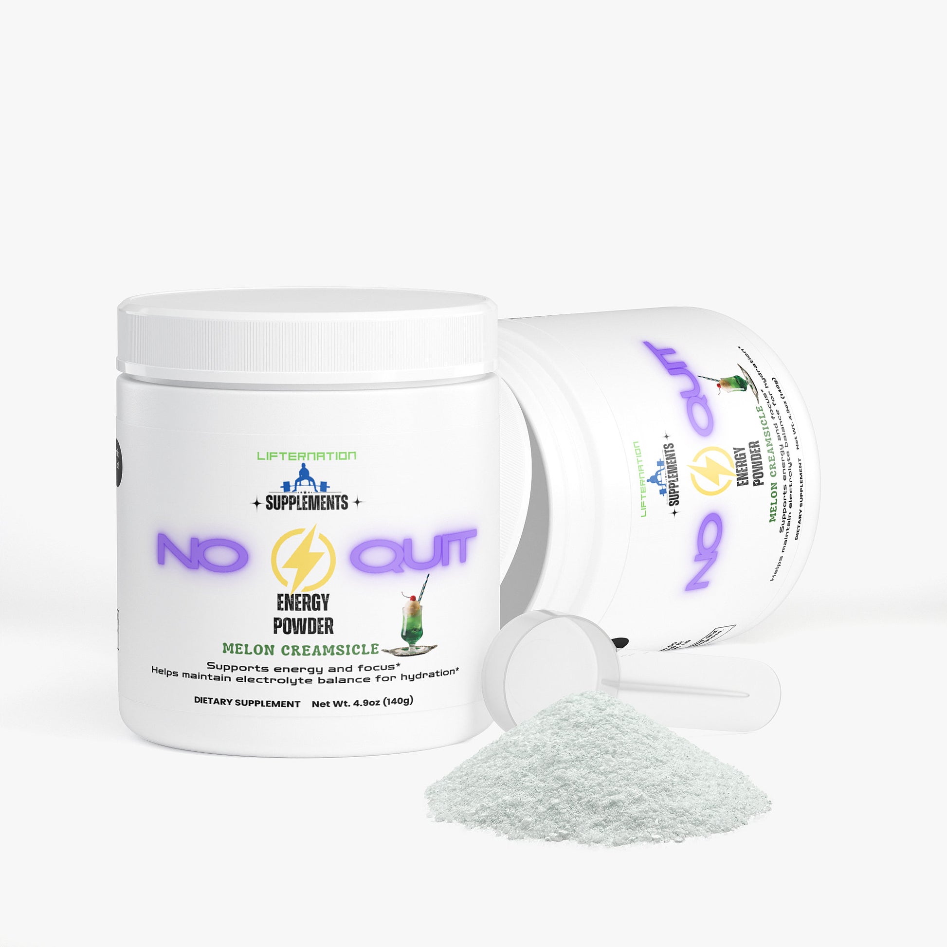 LifterNation No Quit Energy Powder (Melon Creamsicle) Specialty Supplements LifterNation Supplements