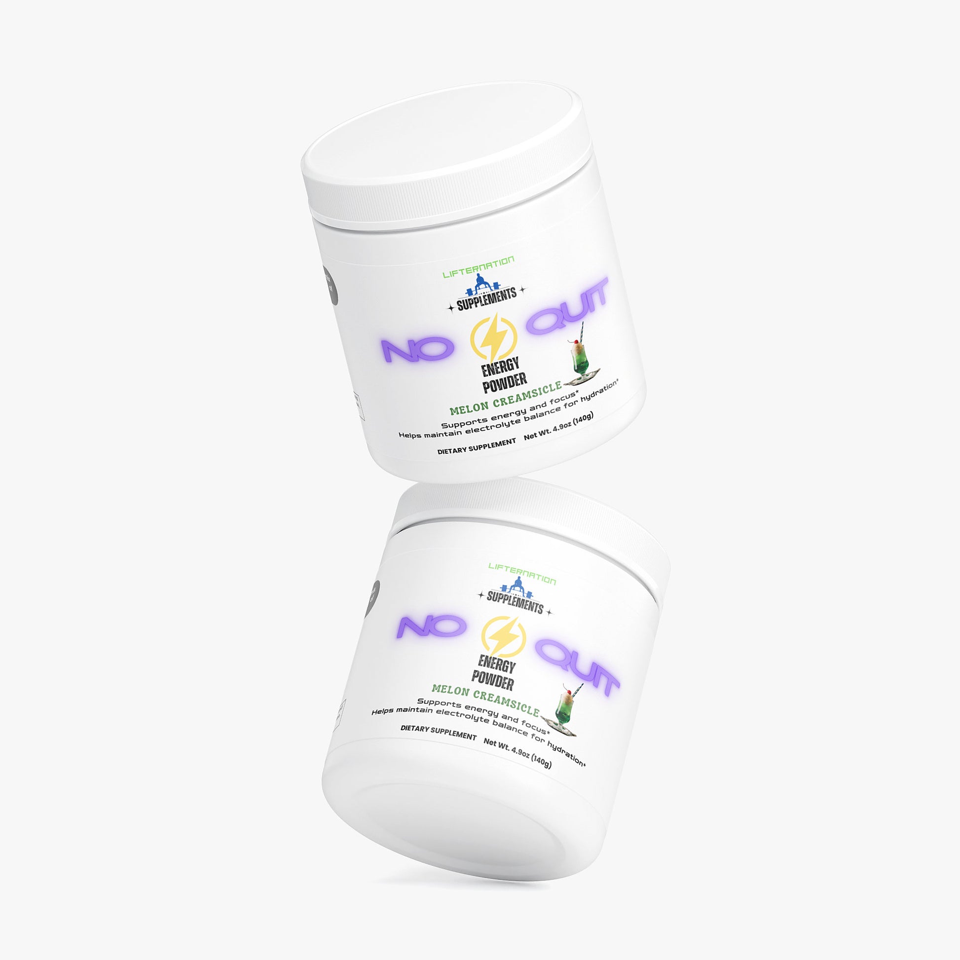LifterNation No Quit Energy Powder (Melon Creamsicle) Specialty Supplements LifterNation Supplements