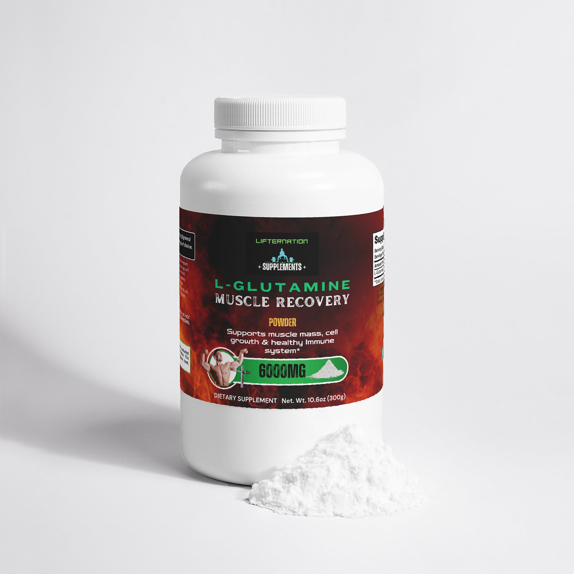 LifterNation L-Glutamine Muscle Recovery Powder (6000mg) Amino Acids & Blends LifterNation Supplements