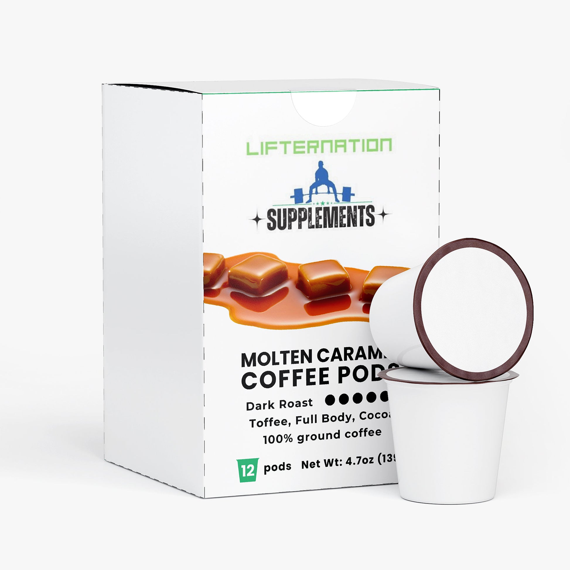 LifterNation Molten Caramel 12 Coffee Pods (Dark Roast) Coffee & Tea LifterNation Supplements