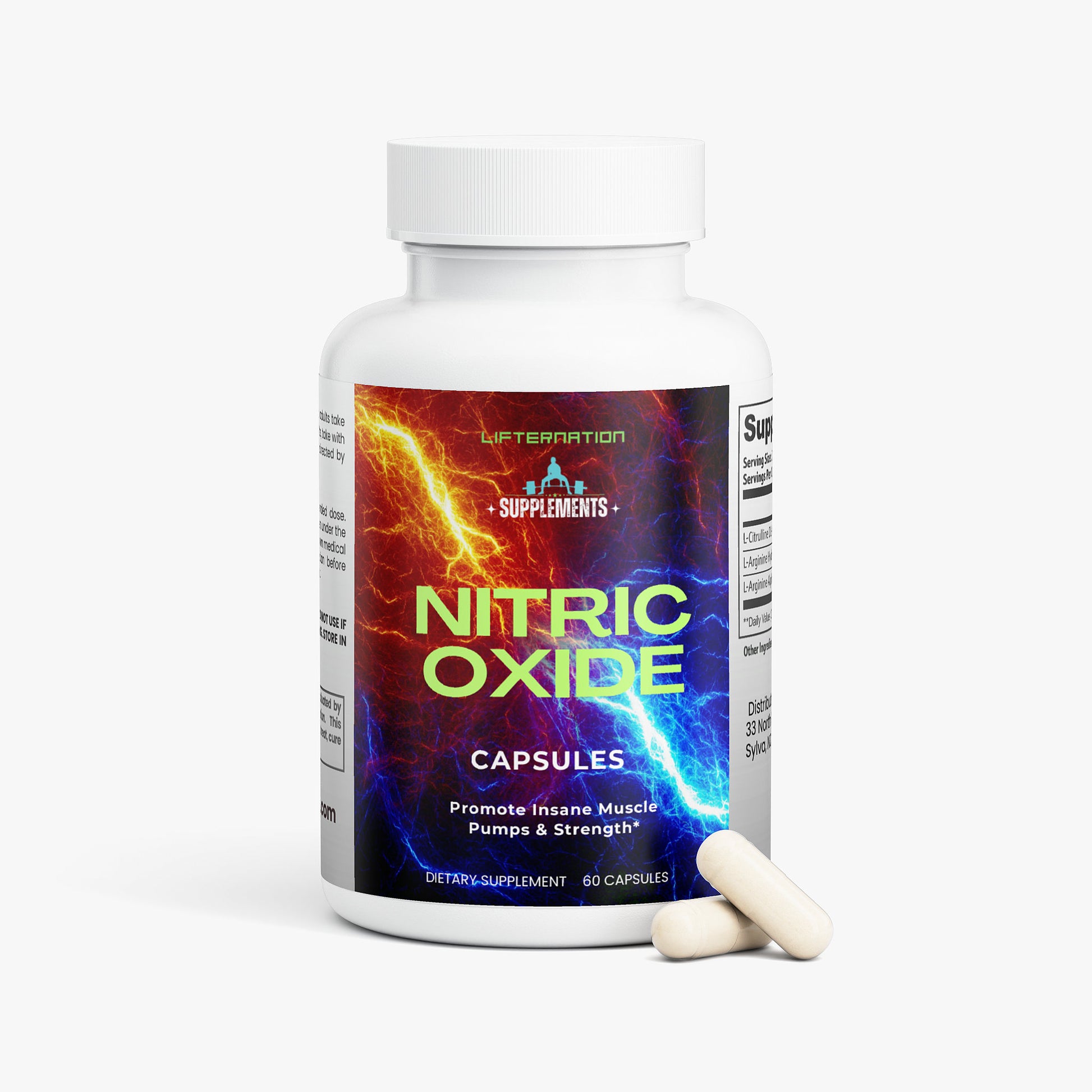 LifterNation Nitric Oxide 60 Capsules Post-Workout Recovery LifterNation Supplements