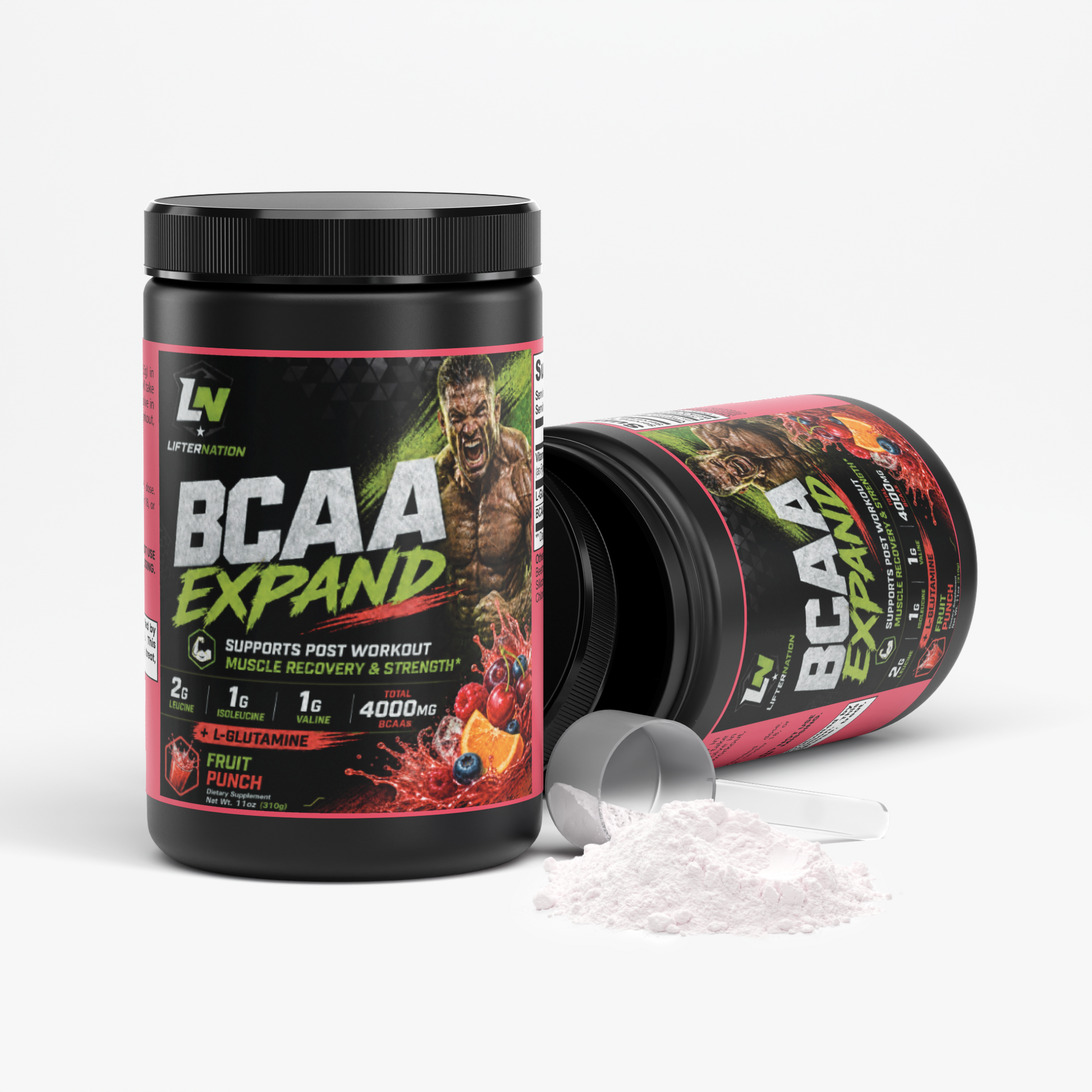LifterNation BCAA Expand Muscle Building Powder (Fruit Punch) Amino Acids & Blends LifterNation Supplements