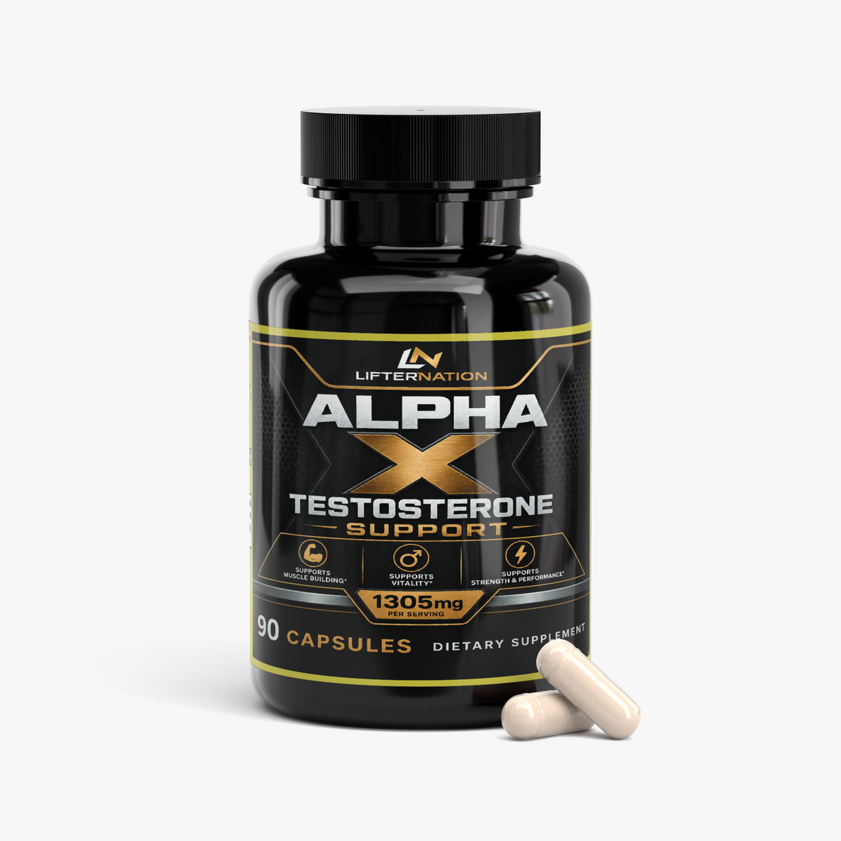 LifterNation Alpha X Natural Testosterone Support (90 Capsules) Specialty Supplements LifterNation Supplements
