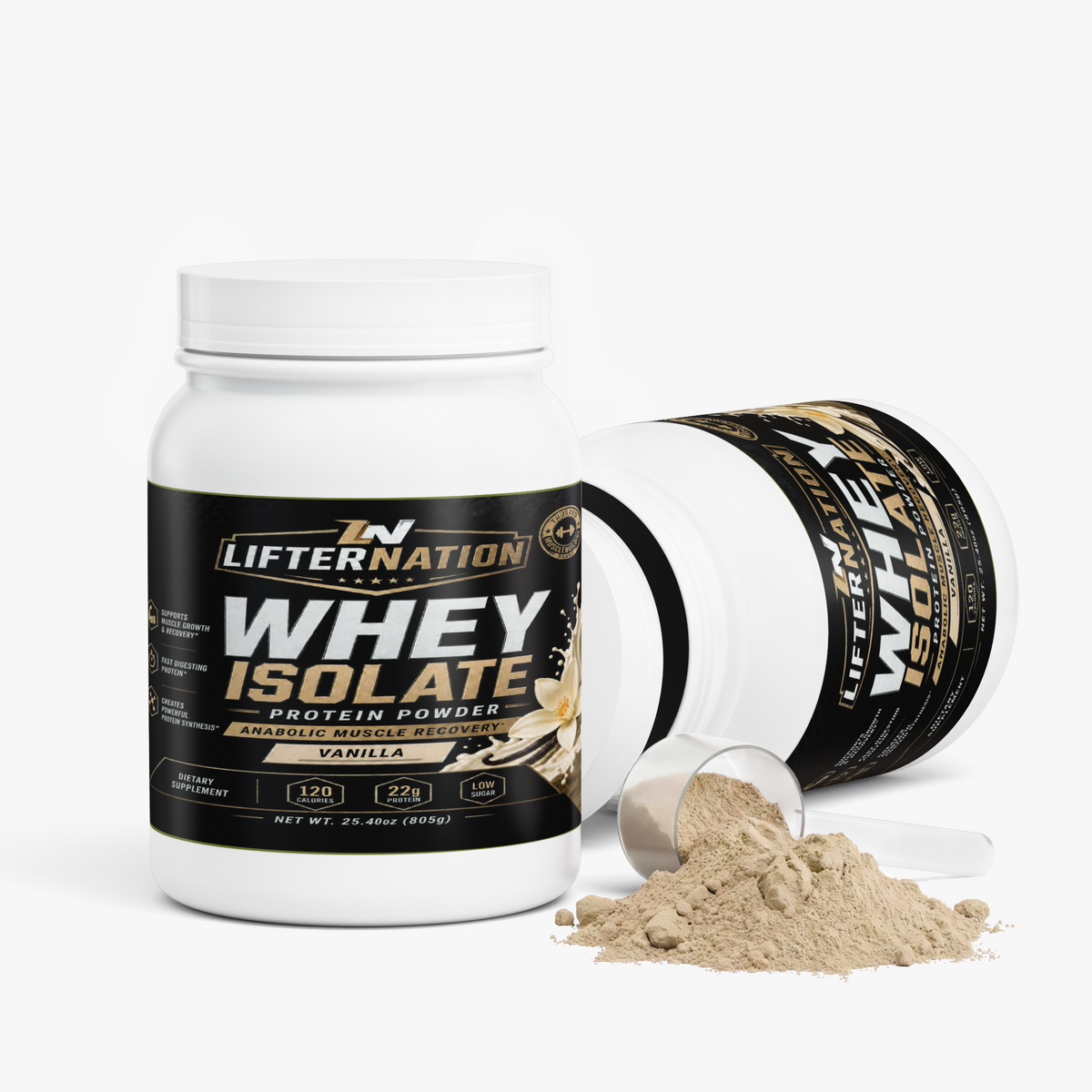 LifterNation Anabolic Muscle Recovery Whey Protein Isolate 2lbs (Vanilla) Proteins & Blends LifterNation Supplements