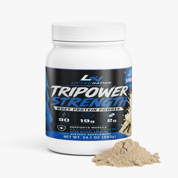 LifterNation Tripower Strength Whey Protein Powder 2lbs (Vanilla) Proteins & Blends LifterNation Supplements