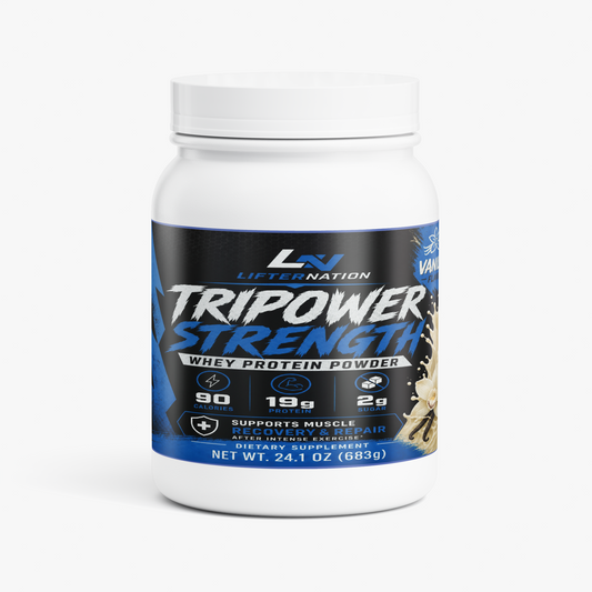 LifterNation Tripower Strength Whey Protein Powder 2lbs (Vanilla) Proteins & Blends LifterNation Supplements
