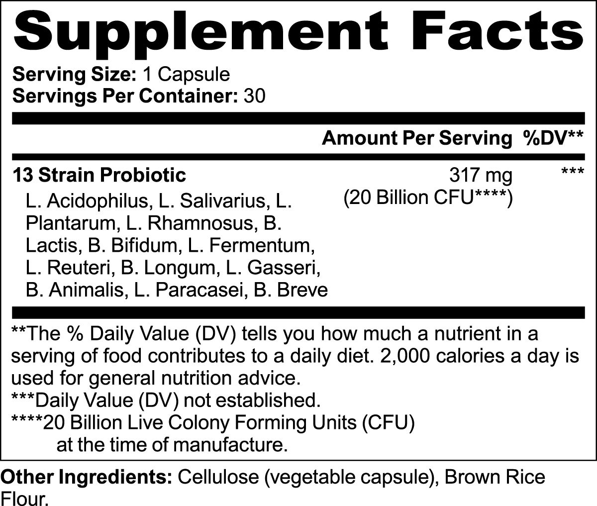 LifterNation Probiotic 20 Billion CFU (30 Capsules) Specialty Supplements LifterNation Supplements