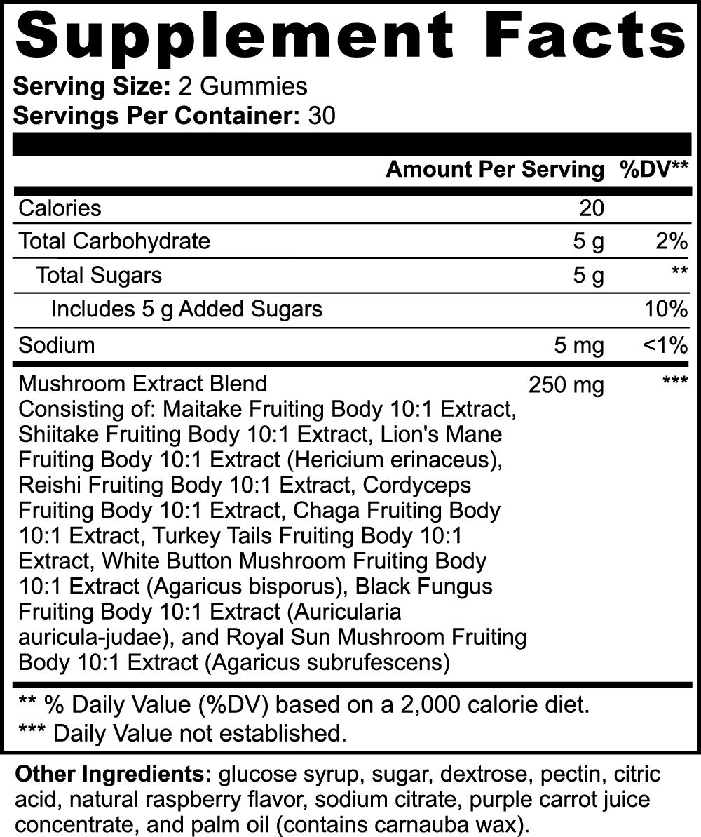 LifterNation Mushroom Extract Complex (60 Gummies)