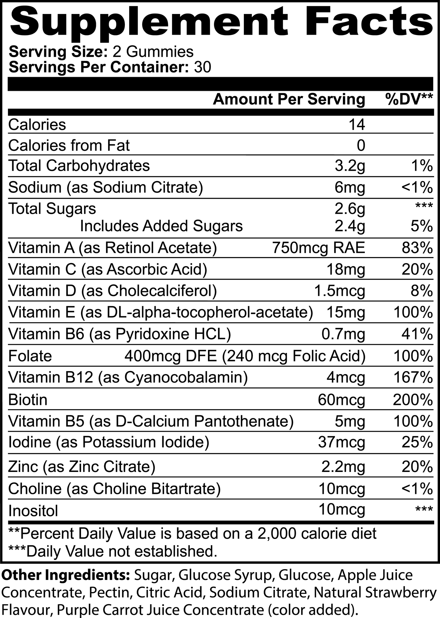 LifterNation Multivitamin 60 (Adult) Gummies