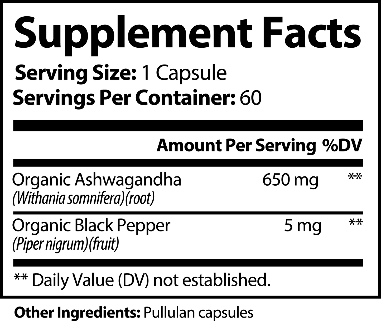 LifterNation Ashwagandha with Black Pepper (60 Capsules)