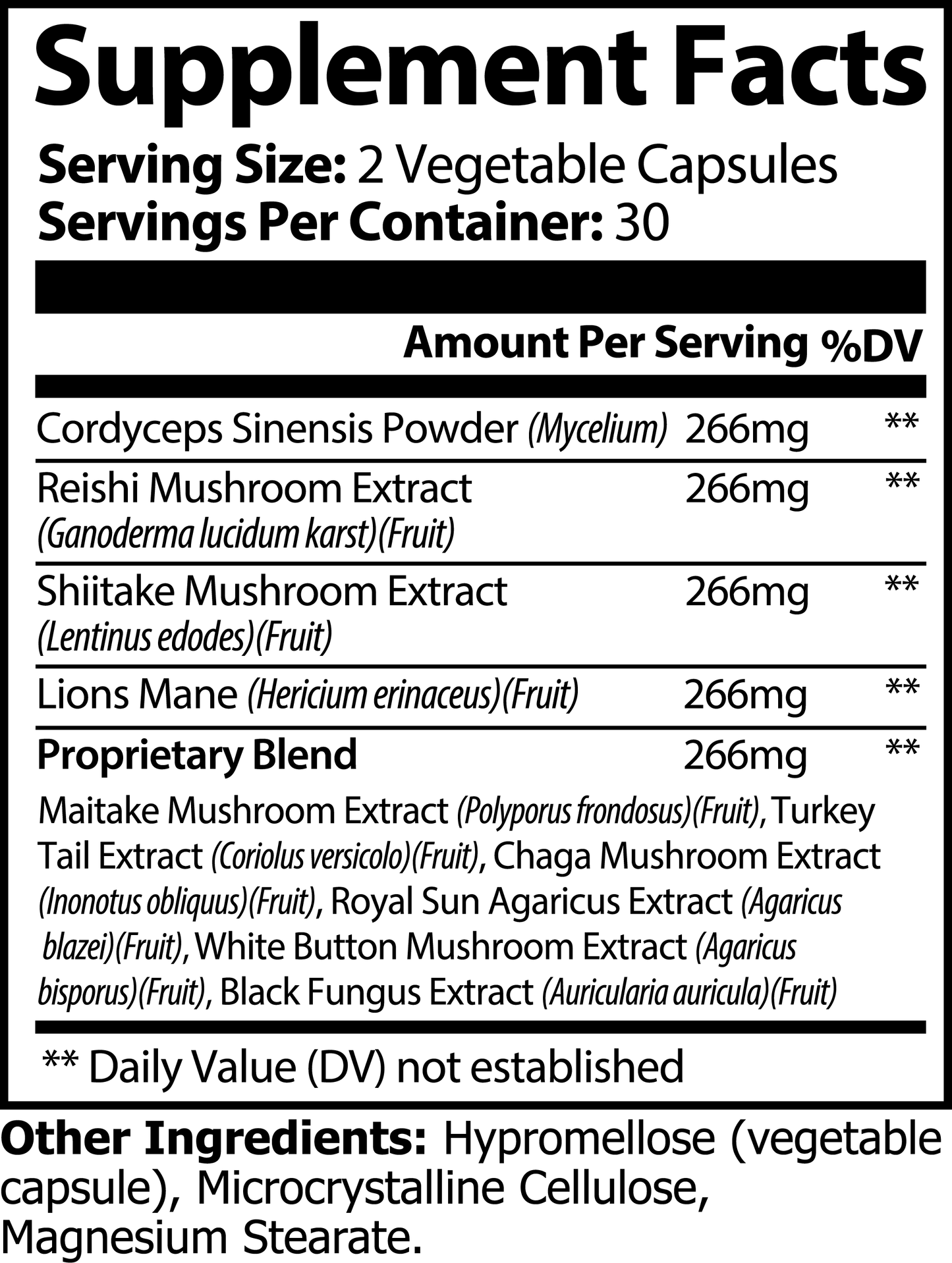 LifterNation Ultimate Mushroom Complex 10X (60 Capsules)