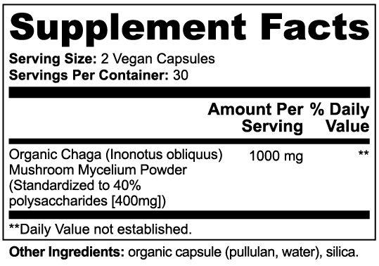 LifterNation Chaga Mushroom 1000mg (60 Capsules) Natural Extracts LifterNation Supplements
