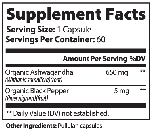 LifterNation Ashwagandha with Black Pepper (60 Capsules) Natural Extracts LifterNation Supplements