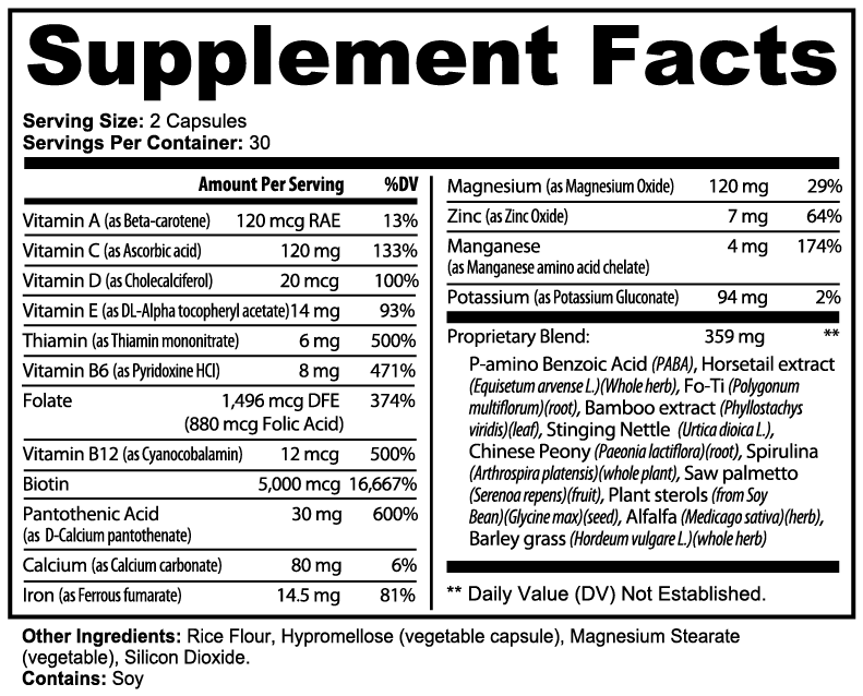 LifterNation Strengthen Hair, Skin and Nails (60 Capsules) Vitamins & Minerals LifterNation Supplements