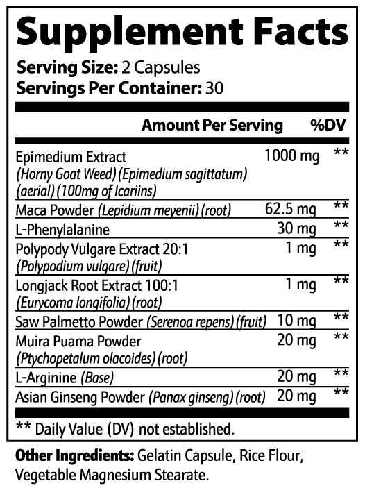 LifterNation Unleashed Horny Goat Weed Blend (1560mg) Natural Extracts LifterNation Supplements