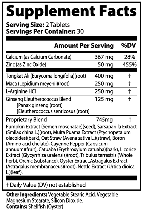 LifterNation Men's Vitality (60 Tablets) Natural Extracts LifterNation Supplements