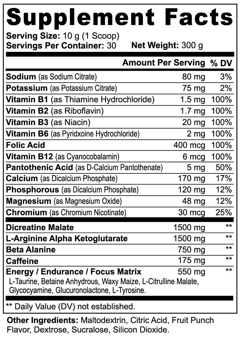 LifterNation Legend Maker Pre-Workout (Fruit Punch) Amino Acids & Blends LifterNation Supplements