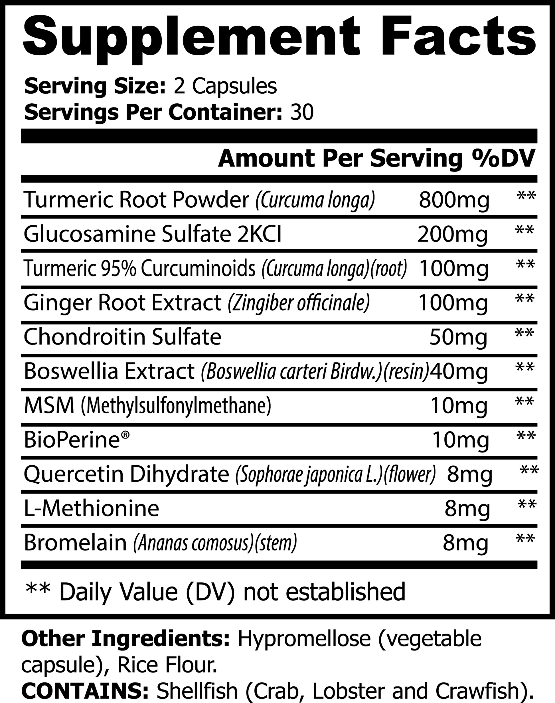 LifterNation Turmeric Plus Glucosamine (60 Capsules) Natural Extracts LifterNation Supplements